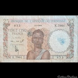 AFRIQUE OCCIDENTALE - P 38 - 25 FRANCS - 1951