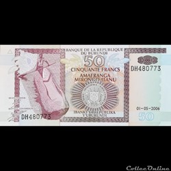 BURUNDI - P 36 F - 50 FRANCS 2006