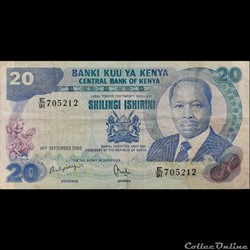 KENYA - P 21 E - 20 SHILLINGS - 1986