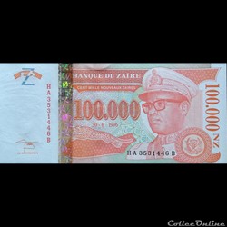 ZAÏRE - P 76 - 100.000 NOUVEAUX ZAÏRES - 1996