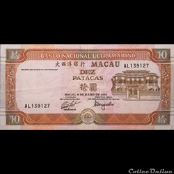 MACAO - P 65 - 10 PATACAS - 1991