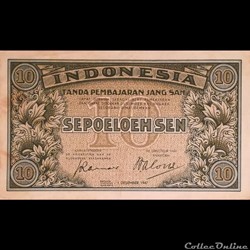 INDONESIE - P 31 - 10 SEN - 1947