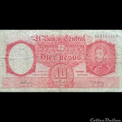 ARGENTINE - P 270 A (3 D) - 10 PESOS - 1954-63
