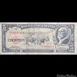 CUBA - P 091 A - 5 PESOS - 1958