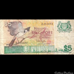 SINGAPOUR - P 10 - 5 DOLLAR - 1976