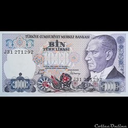 TURQUIE - P 196 B - 1000 LIRA - 1986
