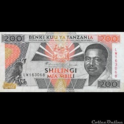 TANZANIE - P 25 A - 200 SHILINGI - 1993
