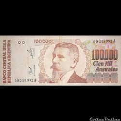 ARGENTINE - P 336 - 100.000 AUSTRALES - 1990-91
