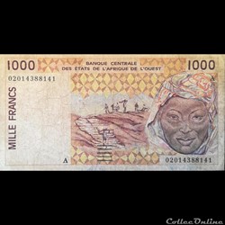 COTE D'IVOIRE - P 111A K - 1000 FRANCS - 2002