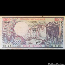 REPUBLIQUE CENTRAFRICAINE - P 10 - 1000 FRANCS - 1984
