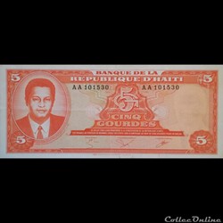 HAITI - P 241 - 5 GOURDES - 1979