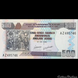 BURUNDI - P 38 E - 500 FRANCS 2009