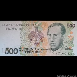 BRESIL - P 230 A - 500 CRUZEIROS - 1990