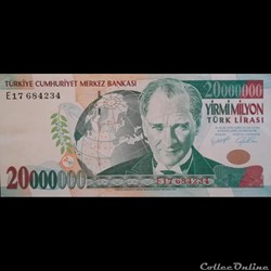 TURQUIE - P 215 - 20.000.000 LIRA - 2000