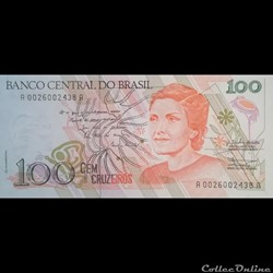 BRESIL - P 228 - 100 CRUZEIROS - 1990