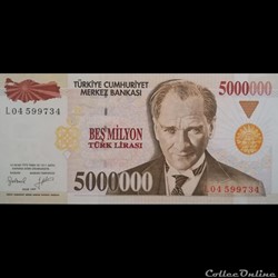 TURQUIE - P 210 B - 5000.000 LIRA - 1997