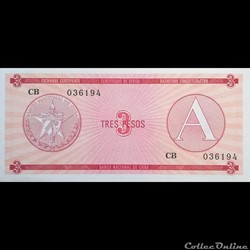CUBA - P FX 02 - 3 PESOS - 1985