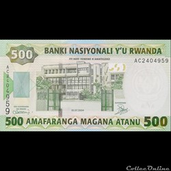 RWANDA - P 30 - 500 FRANCS - 2004