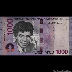 ARMENIE - P 61 - 1000 DRAM - 2018