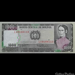 BOLIVIE - P 167 A (2) - 1000 PESOS BOLIVIANOS - 1982
