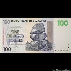 ZIMBABWE - P 69 - 100 DOLLARS - 2007
