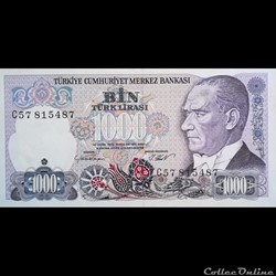 TURQUIE - P 196 A - 1000 LIRA - 1986