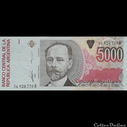ARGENTINE - P 330 (3) - 5000 AUSTRALES - 1989 - 1991
