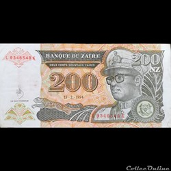 ZAÏRE - P 62 A - 200 NOUVEAUX ZAÏRES - 1994
