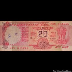 INDE - P 082 I - 20 RUPEES - 1985/1990