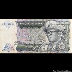 ZAÏRE - P 41 A - 100000 ZAÏRES - 1992