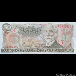 COSTA RICA - P 253 B - 50 COLONES - 1988