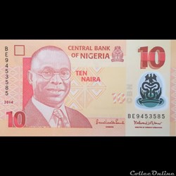NIGERIA - P 39 E - 10 NAIRA - 2014