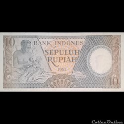 INDONESIE - P 89 - 10 RUPIAH - 1963
