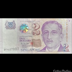 SINGAPOUR - P 38 - 2 DOLLAR - 1999