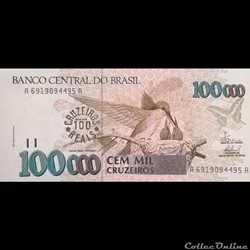 BRESIL - P 238 - 100 CRUZEIROS REAIS - 1993
