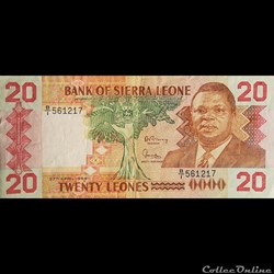 SIERRA LEONE - P 16 - 20 LEONES - 1988