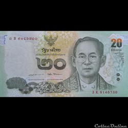 THAÏLANDE - P 130 - 20 BATH - 2017