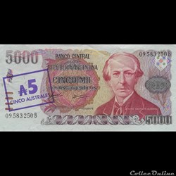 ARGENTINE - P 321 - 5 AUSTRALES - 1985