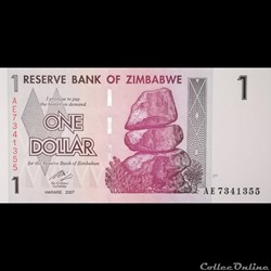 ZIMBABWE - P 65 - 1 DOLLAR - 2007
