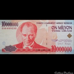 TURQUIE - P 214 - 10.000.000 LIRA - 1999