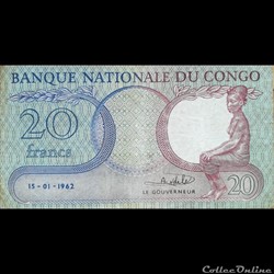 CONGO - P 004 - 20 FRANCS 1962