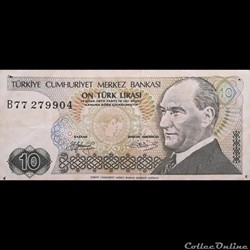 TURQUIE - P 192 A - 10 LIRA - 1979