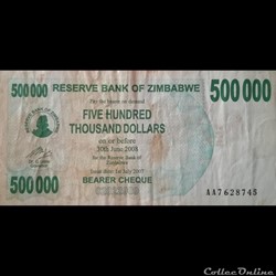 ZIMBABWE - P 51 - 500000 DOLLARS - 2007