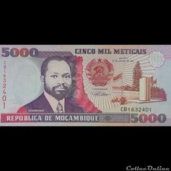MOZAMBIQUE - P 136 - 5000 METICAIS - 1991
