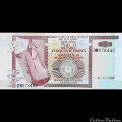 BURUNDI - P 36 G - 50 FRANCS 2007