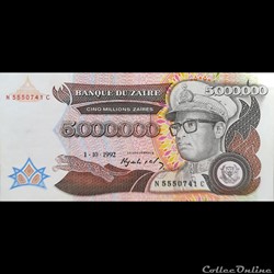 ZAÏRE - P 46 A - 5000000 ZAÏRES - 1992