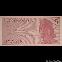 INDONESIE - P 91 - 5 SEN - 1964