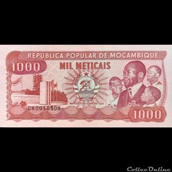 MOZAMBIQUE - P 132 C - 1000 METICAIS - 1989