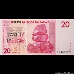 ZIMBABWE - P 68 - 20 DOLLARS - 2007