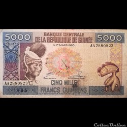 GUINEE - P 33 - 5000 FRANCS - 1985